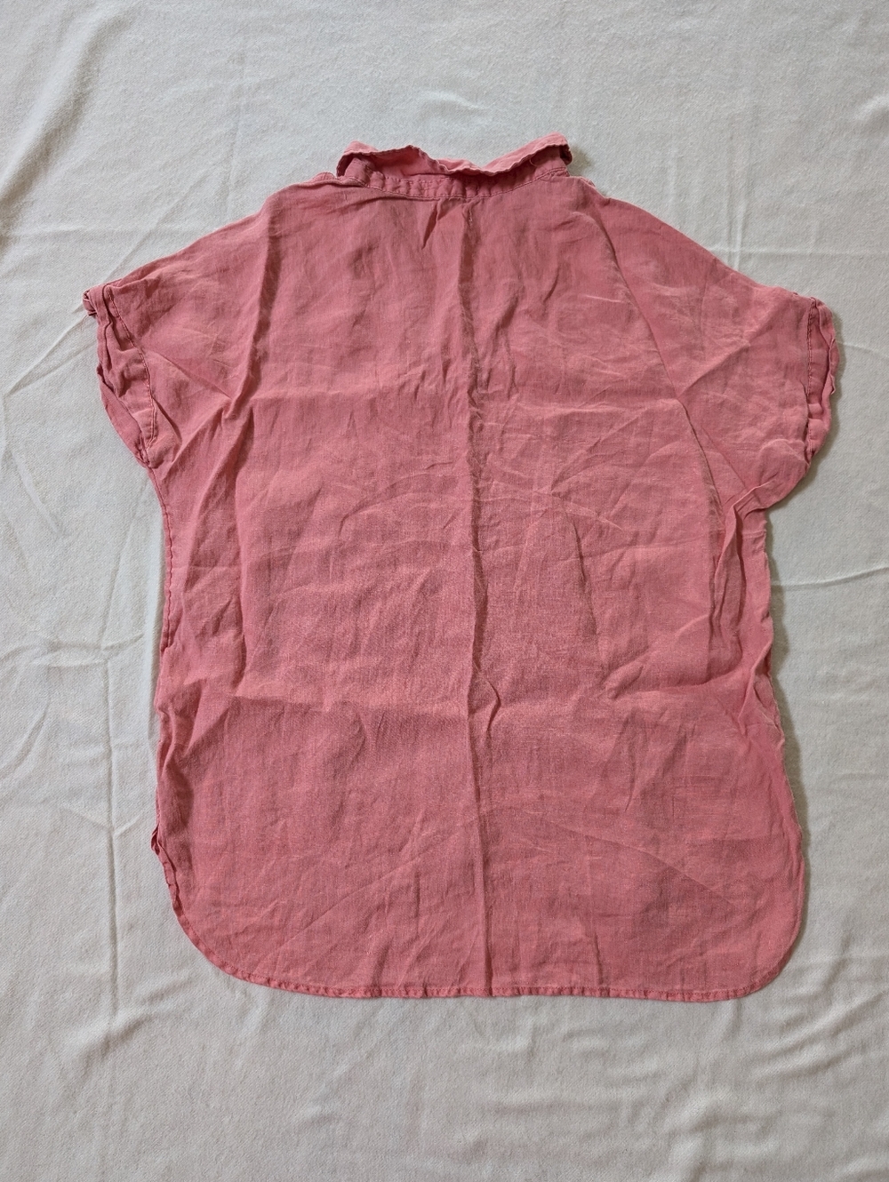 Nicole Miller Pink V-Neck Linen Top S - Picture 3 of 3